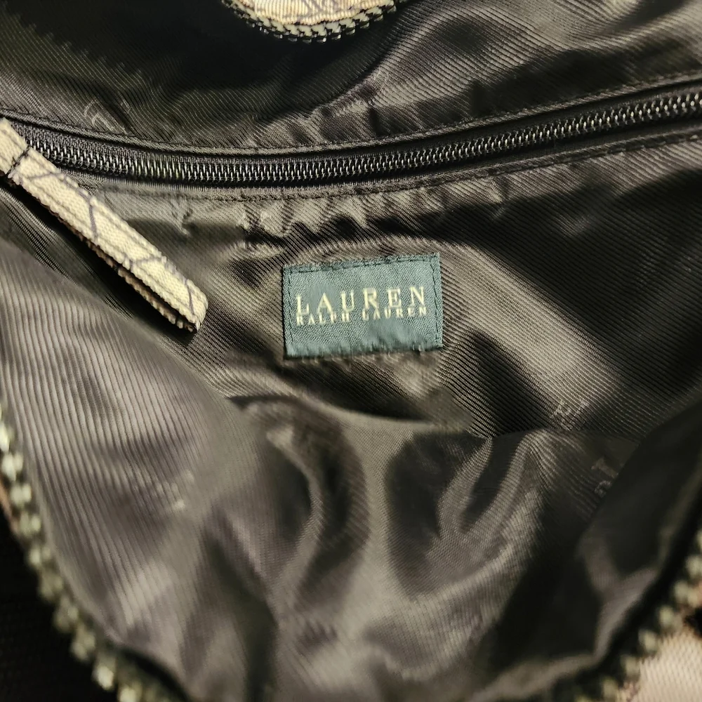 Lauren Ralph Lauren Weekender, NW PLASTIC TAG Gray/Blk, Double Handle + Strap - Picture 13 of 15